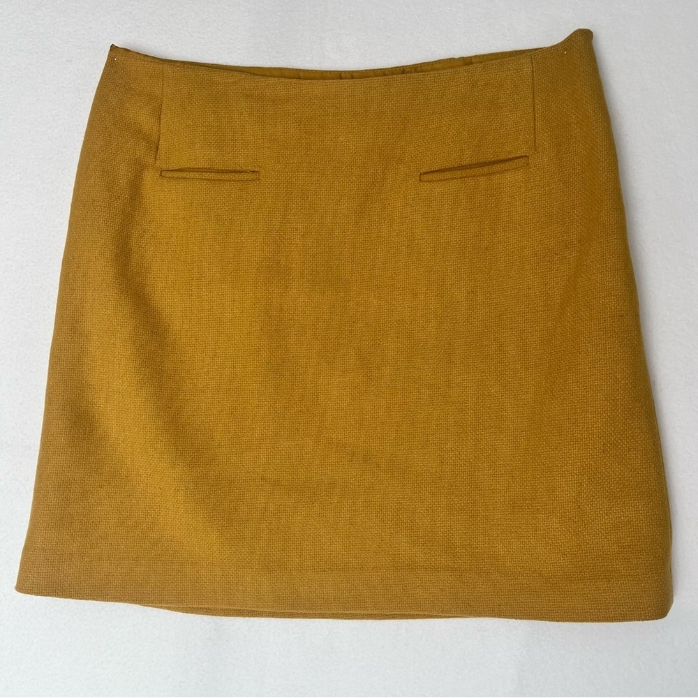 Dalia Collection Women's Mini Skirt Wool Blend Office Winter VTG Mustard Sz 8